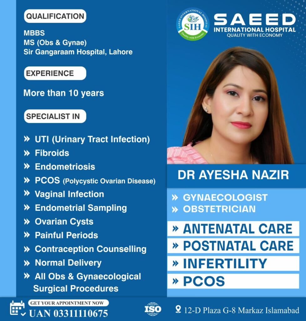 Dr. Ayesha Nazir - Gynaecologist and Obstetrician