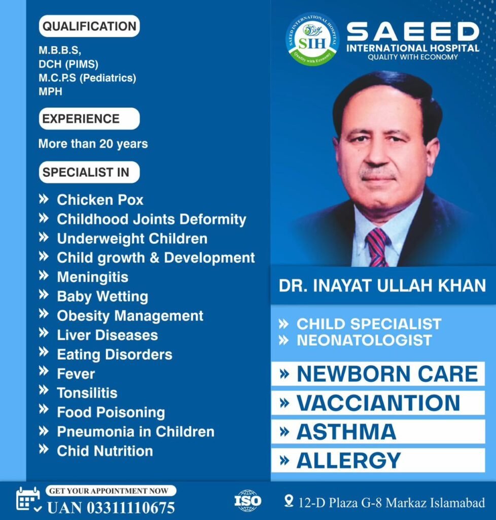 Dr. Inayat Ullah Khan - Child Specialist and Neonatologist