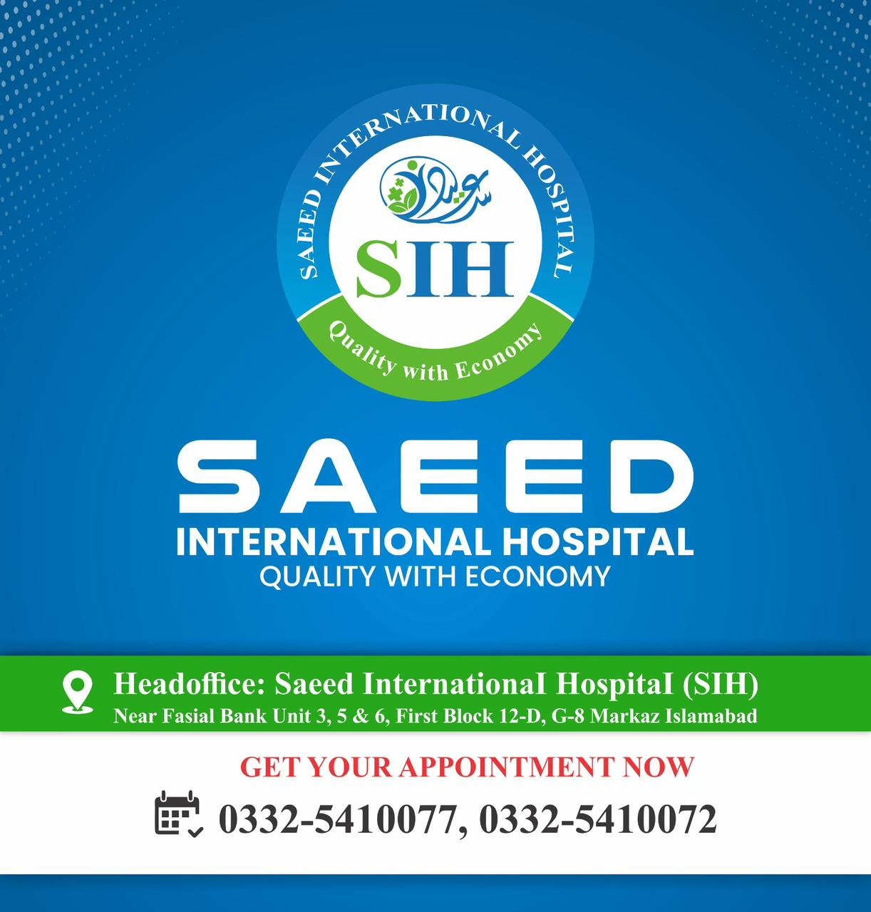 Saeed International Hospital best cardio doctors in islamabad